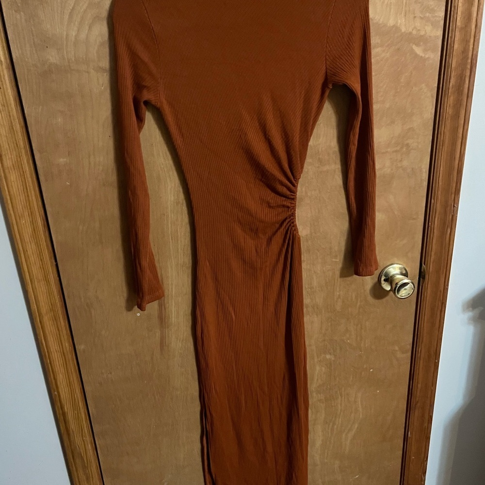 Sundry Ribbed Long Sleeve Dress - Picture 6 of 7
